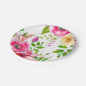ブライトフローラはっきりしたピンク春植物学モダン ペーパープレート (アングル)
