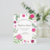 ブライトフローラガーデン誕生日招待 インビテーションポストカード (スタンド正面)