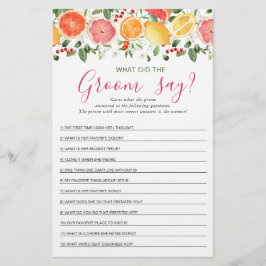 ブライトフローラシトラススライスブライダルシャワーゲーム