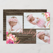 ブライトフローラバーンウッドフォト 招待状 (正面/裏面)