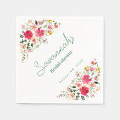 ブライトフローラブライダルシャワーナプキンス | カラフル スタンダードカクテルナプキン (正面)