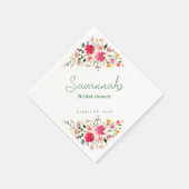 ブライトフローラブライダルシャワーナプキンス | カラフル スタンダードカクテルナプキン (角)