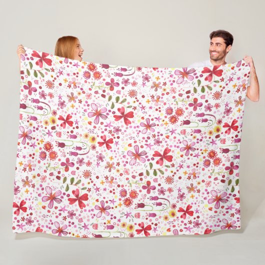 ブライトフローラボホウォーター色 フリースブランケット (インサイチュ)