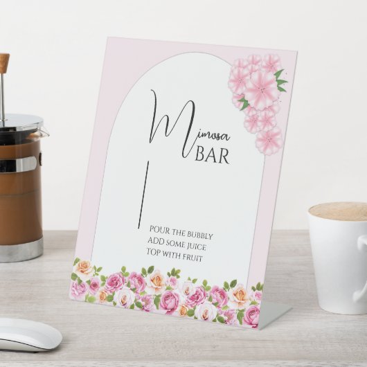 ブライトフローラミモサバーサインブライダルシャワー 台座サイン (インサイチュ)