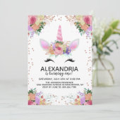 ブライトフローラユニコーン誕生日 招待状 (スタンド正面)