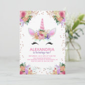 ブライトフローラユニコーン誕生日 招待状 (スタンド正面)