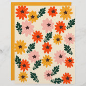 ブライトフローラルパターンスクラップブック紙 (正面/裏面)