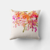 ブライトフローラロマンチック名前をカスタムする クッション (裏面)