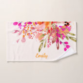 ブライトフローラロマンチック名前をカスタムする ハンドタオル (ハンドタオル)