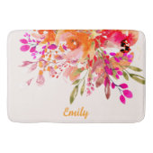 ブライトフローラロマンチック名前をカスタムする バスマット (正面)