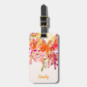 ブライトフローラロマンチック名前をカスタムする ラゲッジタグ (正面縦)