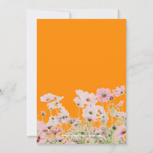 ブライトフローラワイルドフラワー結婚式招待状 招待状 (裏面)