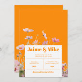 ブライトフローラワイルドフラワー結婚式招待状 招待状 (正面/裏面)