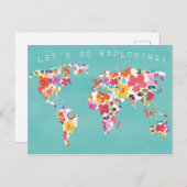 ブライトフローラワールドティール(緑がかった色) ポストカード (正面/裏面)