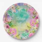 ブライトフローラ大量ブライダルシャワー ペーパープレート (正面)