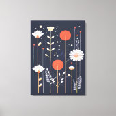 ブライトフローラ抽象芸術アート キャンバスプリント (正面)