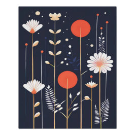 ブライトフローラ抽象芸術アート ポスター