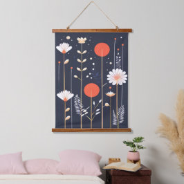 ブライトフローラ抽象芸術アート 吊り下げ型タペストリー