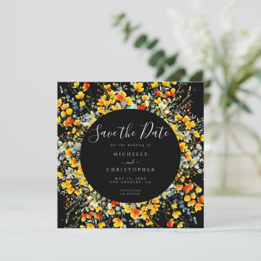 ブライトブラックフローラスクエア結婚ズ セーブザデート (スタンド正面)