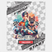 ブライトブランケットスポーツカーレーサーボーイ誕生日 フリースブランケット (正面)