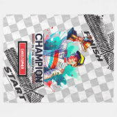 ブライトブランケットスポーツカー駆動誕生日ボーイ フリースブランケット (正面(横))