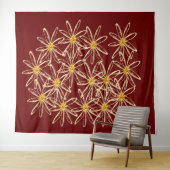 ブライトブルゴーニュレッドフローラ タペストリー (インサイチュ(横))