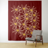 ブライトブルゴーニュレッドフローラ タペストリー (インサイチュ)