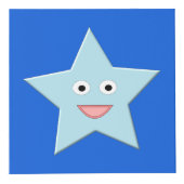 ブライトブルーお祝いスターカスタムフォトキューブ フォトキューブ (正面)