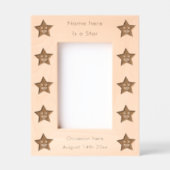 ブライトブルーお祝いスターカスタム レーザー彫刻フレーム (正面)