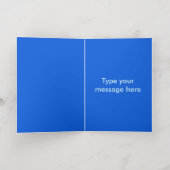 ブライトブルーお祝いスターカスタム 箔グリーティングカード (内側レイダウン)