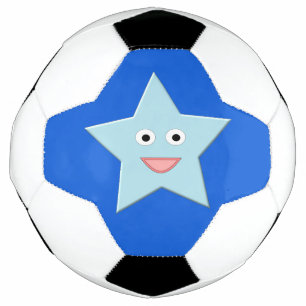 ブライトブルーお祝いスターサッカーボール サッカーボール