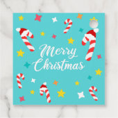 ブライトブルーかわいいクリスマスツリーメリークリスマスプレゼント フェイバータグ (裏面)