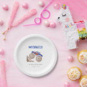 ブライトブルーのモンスタートラック ペーパープレート (パーティー)