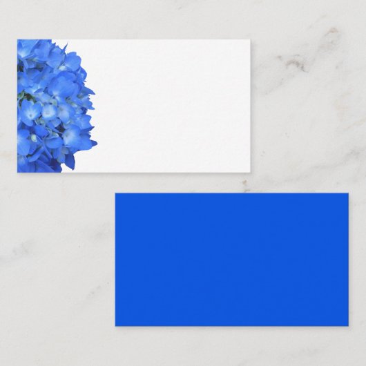 ブライトブルーアジサイフローラ空白の座席表 プレイスカード (正面/裏面)