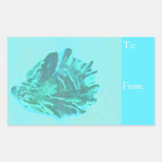 ブライトブルーオイスターシーシェル 長方形シール