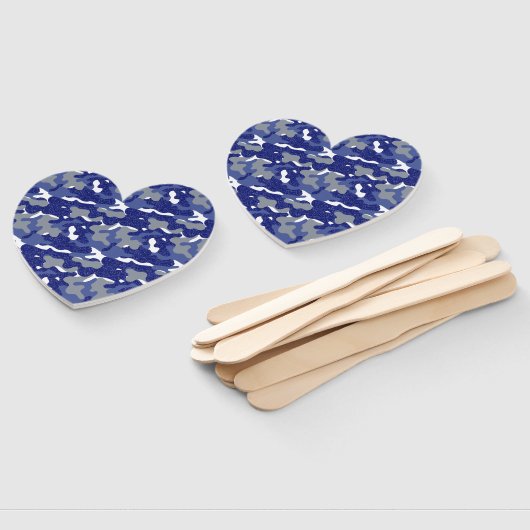 ブライトブルーカモフラージスパークル迷彩柄愛好家 ハンドファン (組立なし)