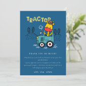 ブライトブルーキレーインファームトラクターボーイズ誕生日 サンキューカード (スタンド正面)