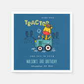 ブライトブルーキレーインファームトラクターボーイズ誕生日 スタンダードカクテルナプキン (正面)