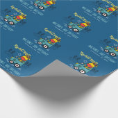 ブライトブルーキレーインファームトラクターボーイズ誕生日 ラッピングペーパー (角)