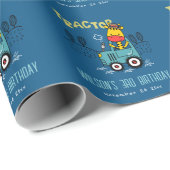 ブライトブルーキレーインファームトラクターボーイズ誕生日 ラッピングペーパー (ロールコーナー)