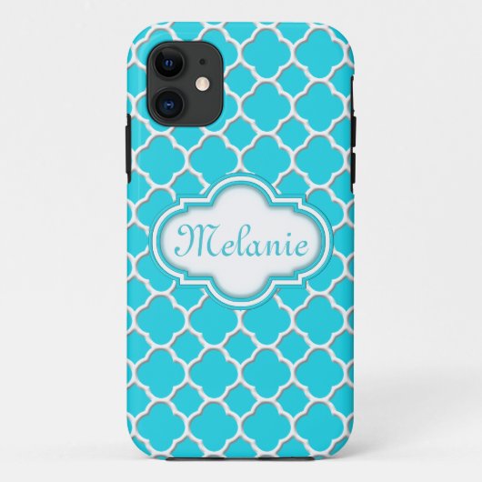 ブライトブルークローバートレリスパターン Case-Mate iPhoneケース (裏面)