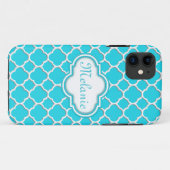 ブライトブルークローバートレリスパターン Case-Mate iPhoneケース (裏面(横))