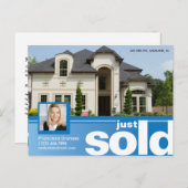 ブライトブルージャスト実在不動産広告テンプレート ポストカード (正面/裏面)