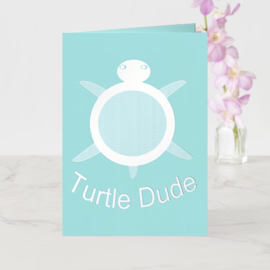ブライトブルータートルデュデカスタム 箔グリーティングカード (蘭)