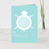 ブライトブルータートルデュデカスタム 箔グリーティングカード (正面)