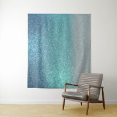 ブライトブルーティール(緑がかった色)スパークリーグリッターグラデーシグラデーションョン タペストリー (インサイチュ)