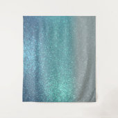 ブライトブルーティール(緑がかった色)スパークリーグリッターグラデーシグラデーションョン タペストリー (正面)