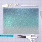 ブライトブルーティール(緑がかった色)スパークリーグリッターグラデーシグラデーションョン 薄葉紙 (クラフト)