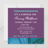 ブライトブルーデイジー40thサプライズ誕生日テンプレート 招待状 (裏面)