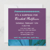 ブライトブルーデイジー70thサプライズ誕生日テンプレート 招待状 (裏面)